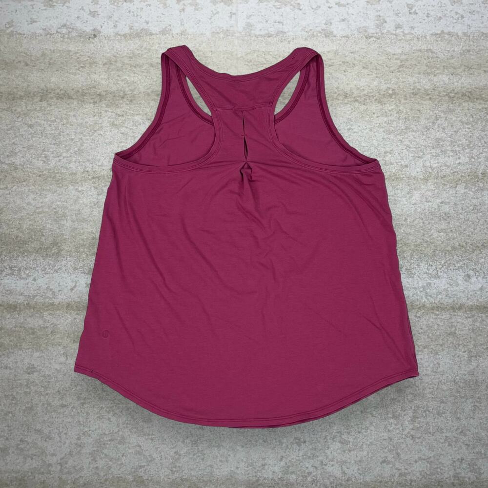 Vintage Y2K Lululemon Racerback Tank Top Size 8 Raspberry Red Subtle Logo - Picture 2 of 3